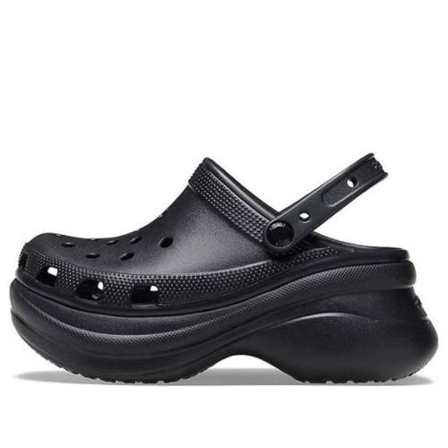 (WMNS) Crocs Small Whale Retro Crocs Thick Sole Black Sandals 206302-001