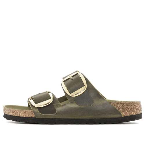(WMNS) Birkenstock Arizona Big Buckle Natural Leather Oiled Narrow Fit 'Olive Green' 1024130