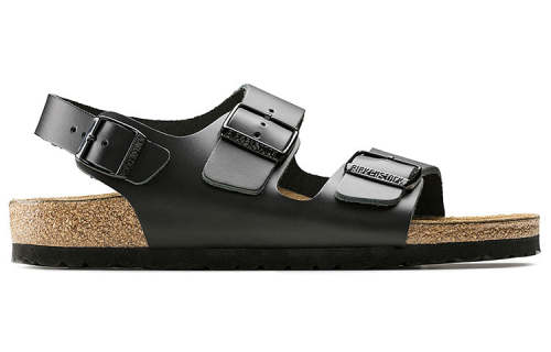 Birkenstock Milano Series Cowhide Sandals Black Version Unisex 34191