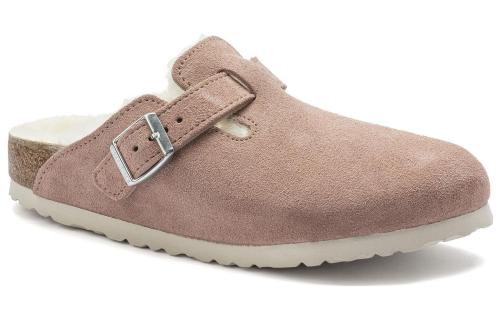 (WMNS) Birkenstock Boston Shearling Suede Leather Coated Narrow Fit 'Pink Clay' 1023292