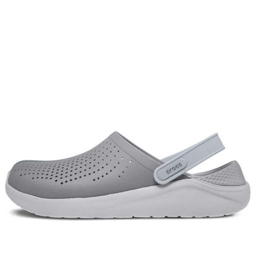 Crocs LiteRide Flash Shoes Smoke Grey White Sandals 204592-06J