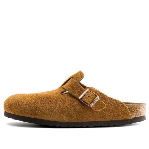 Birkenstock Boston Soft Footbed Suede Leather Narrow Fit 'Mink' 1009543