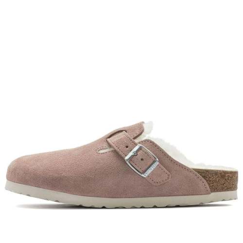 (WMNS) Birkenstock Boston Shearling Suede Leather Coated Narrow Fit 'Pink Clay' 1023292