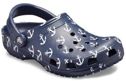 Crocs Classic Clog Printing Sandals Deep Blue 206053-462