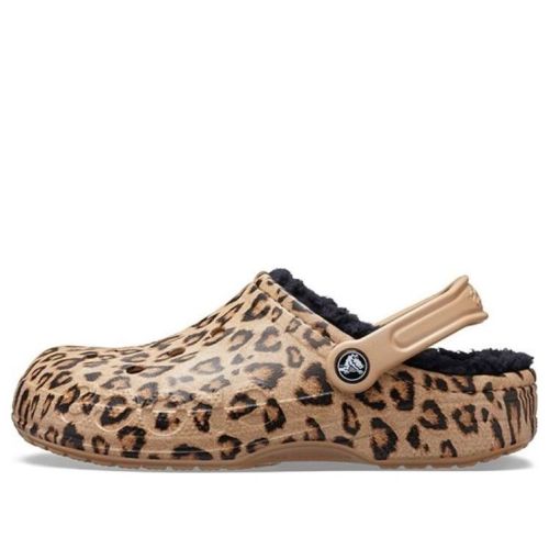 Crocs Baya Lined Clog Leopard Print Slippers 205975-98R