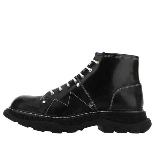 (WMNS) Alexander McQueen Tread Lace-Up Boots 'Black' 604253WHZ811090