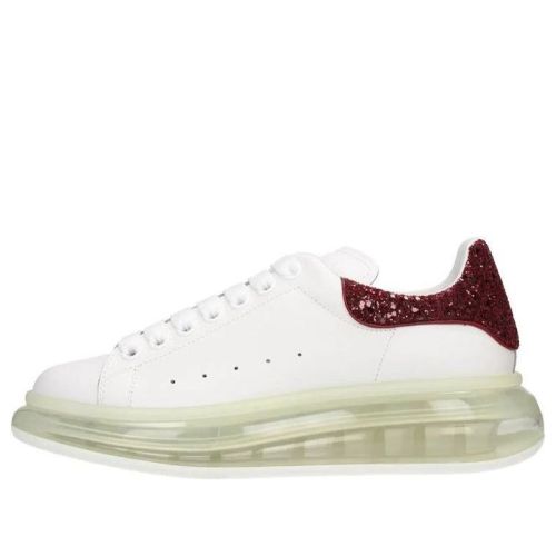 (WMNS) Alexander McQueen Clear Sole Oversized Sneaker 'White Burgundy Sequins' 621718WHZ429726