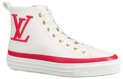 (WMNS) LOUIS VUITTON Stellar Calfskin High-Top Sneakers White/Pink 1A4X3X