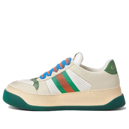 (WMNS) GUCCI Screener GG Leather Sneakers 'Beige Green Red' 756478-0YIA0-9547
