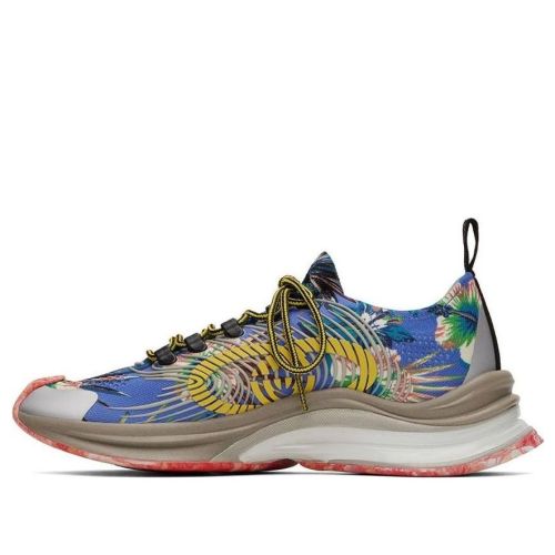 Gucci Marble and Floral Run Sneakers 'Blue Yellow White' 698561-UZI10-8470