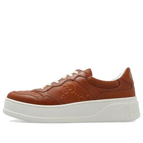 (WMNS) GUCCI Chunky B GG Sneakers 'Brown White' 670408-AABBV-2742