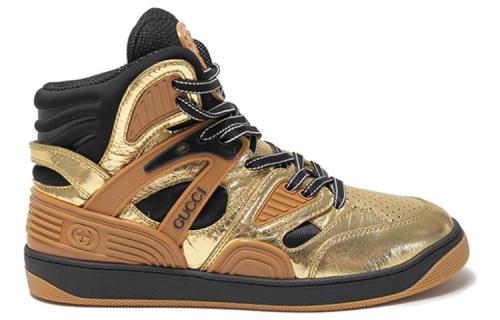 GUCCI Basket Sneakers 'Tan Gold Black' 724005-AABB8-8047