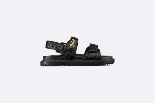 Dioract Sandal • Black Quilted Cannage Calfskin