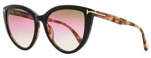 Tom Ford Cat Eye Sunglasses TF915 Isabella-02 05F Black/Rose Havana 56mm FT0915