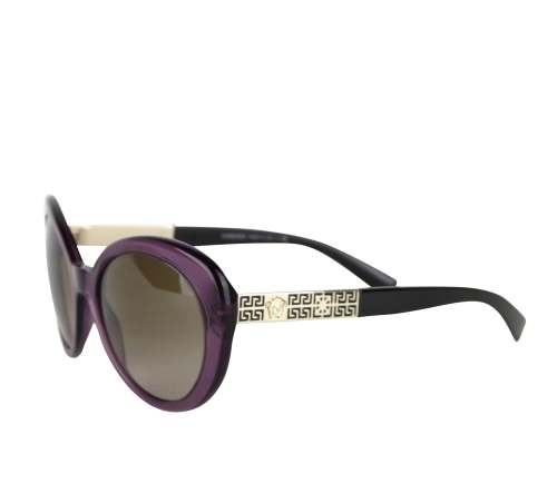 Versace Women's Gradient Transparent Violet Metal Oversized Sunglasses