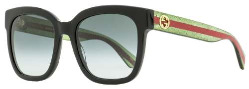 Gucci Square Sunglasses GG0034SN 002 Black/Green/Red  54mm 0034