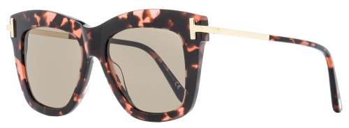Tom Ford Square Sunglasses TF822 Dasha 56E Pink Havana/Gold 56mm FT0822