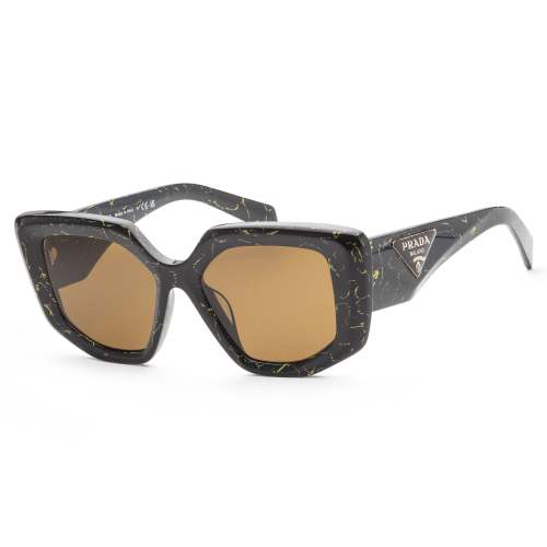 Prada Women's PR-14ZSF-19D01T Fashion 52mm Black/Yellow Marble Sunglasses