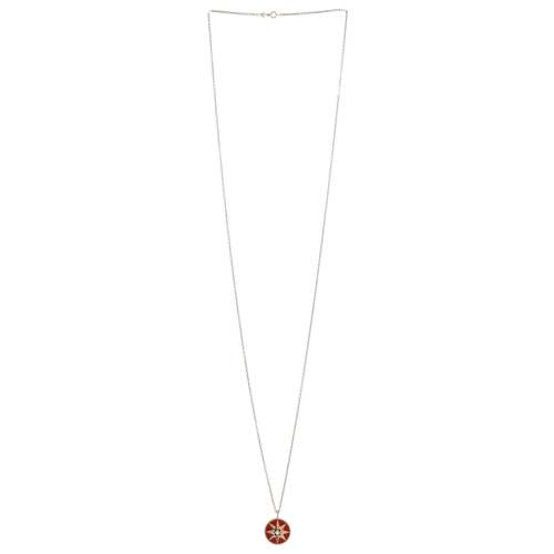 Rose des Vents Pendant Necklace 18K Rose Gold with Diamond and Ceramic Medium