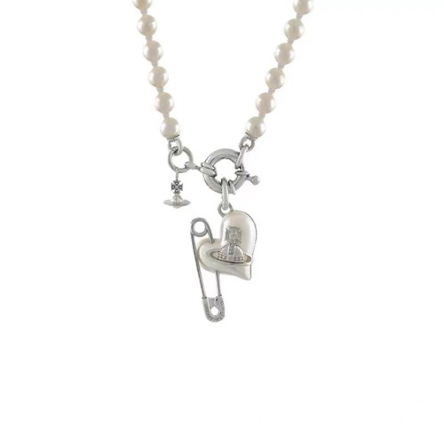 Love Pearl Necklace ORIETTA Saturn Pin Pendant Necklace