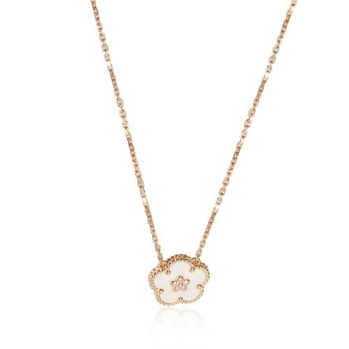 Van Cleef & Arpels Lucky Spring Mother Of Pearl Pendant in 18k Rose Gold
