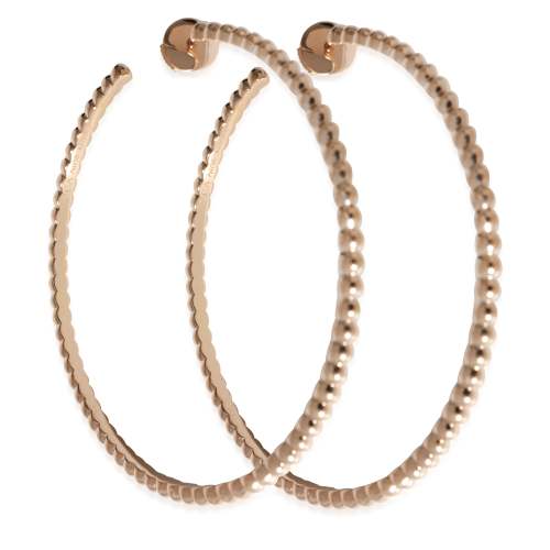 Van Cleef & Arpels Large Perlee Hoop Earrings in 18k Rose Gold