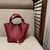 送料込 エルメス ハンドバッグ コピー ピコタン ロック 18 ボルドー eru14569