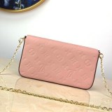 可愛い ルイヴィトン 財布 偽物 ミニバッグ モノグラム アンプラント ポシェット フェリシー ピンク お財布 M67856