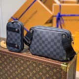 入手困難 ルイヴィトン ショルダーバッグ 偽物 スコットメッセンジャー ダミエグラフィット N50018