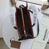 定番バーバリー ハンドバッグ コピー レザー＆ヴィンテージ チェック タイトル Bas34694