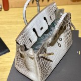 希少色 エルメス バーキン30 クロコダイル ヒマラヤ 偽物 シルバー金具 erp08775