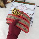 一目惚れ♪ グッチ  キャンバスGG柄ベルト コピーダークブラウン レディース 35mm gup63005