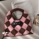 《大人気》マルニマーケット コピー◇テックウール製 DIAMONDスモールバッグ ピンク maa78002