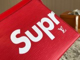 関税なし ルイヴィトン × シュプリーム  偽物 Pochette Jour GM クラッチバッグ 赤 M66888
