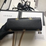 【グッチ】Padlock☆ビー&スター レザースモールショルダーバッグ偽物 432182 DJ2LG 1055