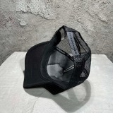 クロムハーツ メッシュキャップ 偽物 ローリング ストーンズ レザーパッチ トラッカー ハット ブラック Kug96302