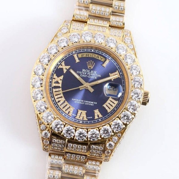 人気No1 ロレックス 腕時計 偽物 デイデイト 39MM メンズ パープル ダイヤモンドベゼル roo45419