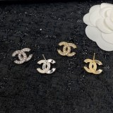 シャネル ccロゴ ピアス メタル&ストラス ゴールド シルバー 2色 shp60757