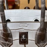 希少色 エルメス バーキン30 クロコダイル ヒマラヤ 偽物 シルバー金具 erp08775