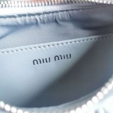 定番ミュウミュウ 偽物 マテラッセナッパレザー パール付き ショルダーバッグ myl88966