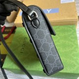 送料込 グッチ GG 付き ミニ バッグ 偽物 ロゴ モノグラム ブラック gux68464