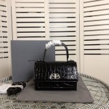 春もの新作【バレンシアガ】シャープ クロコサッチェル 偽物 レザーショルダーXS bam61440