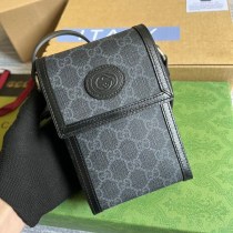 送料込 グッチ GG 付き ミニ バッグ 偽物 ロゴ モノグラム ブラック gux68464