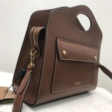 ★日本!!人気！バーバリー 偽物 スモール トップステッチレザー ポケットトート 80367451