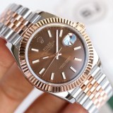 目を惹くカラー ロレックス 時計 パロディ デイトジャスト 41mm チョコレート メンズ 126331