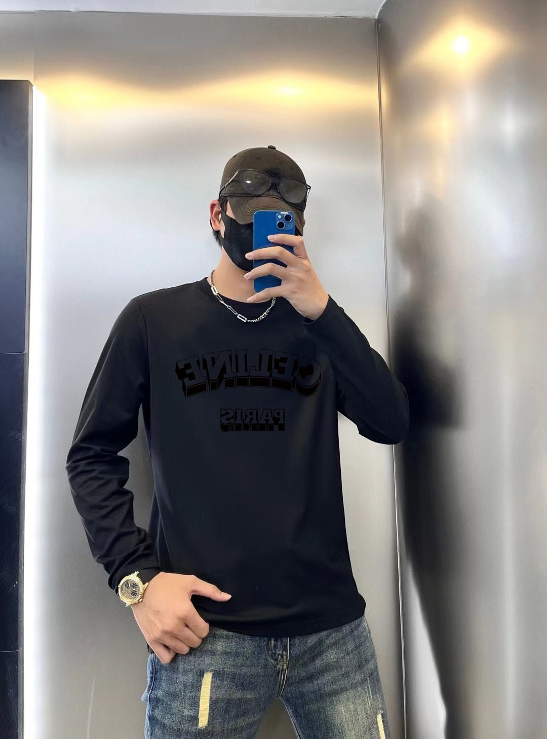 日本未入荷 2025 セリーヌ 新作 長袖Tシャツ スーパーコピー 2色