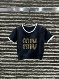 激安価格！ 2026 ミュウミュウ 新作 半袖Tシャツ スーパーコピー 4色