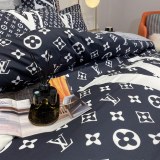 超希少！ルイヴィトン 2026新作 掛け布団カバーセット4点 ダブルサイズ/キングサイズベッド 綿生地ベッドカバー 新居寝具用品