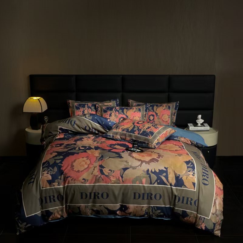 人気急上昇新作 ディオール 2026新作 掛け布団カバーセット4点 ダブルサイズ/キングサイズベッド 綿生地ベッドカバー 新居寝具用品