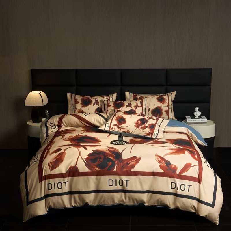 超希少！ディオール 2026新作 掛け布団カバーセット4点 ダブルサイズ/キングサイズベッド 綿生地ベッドカバー 新居寝具用品